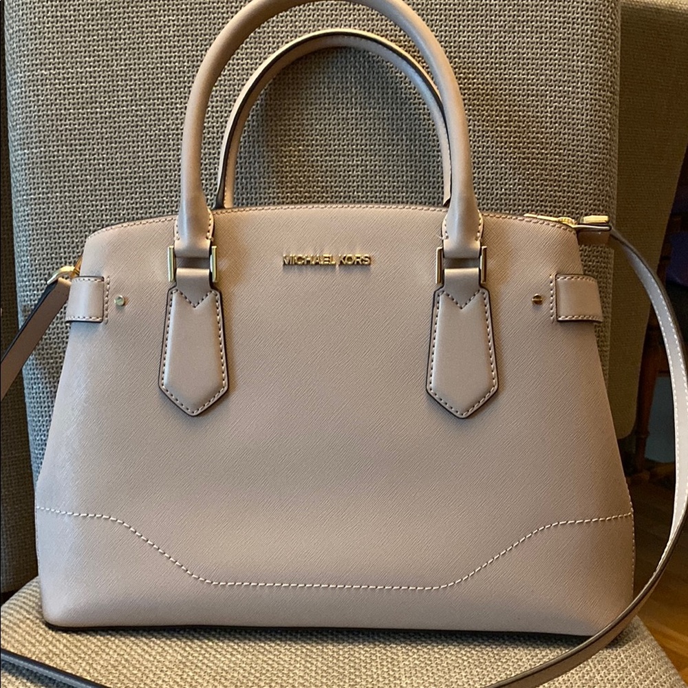 Michael Kors Tan Satchel Structured Leather Bag